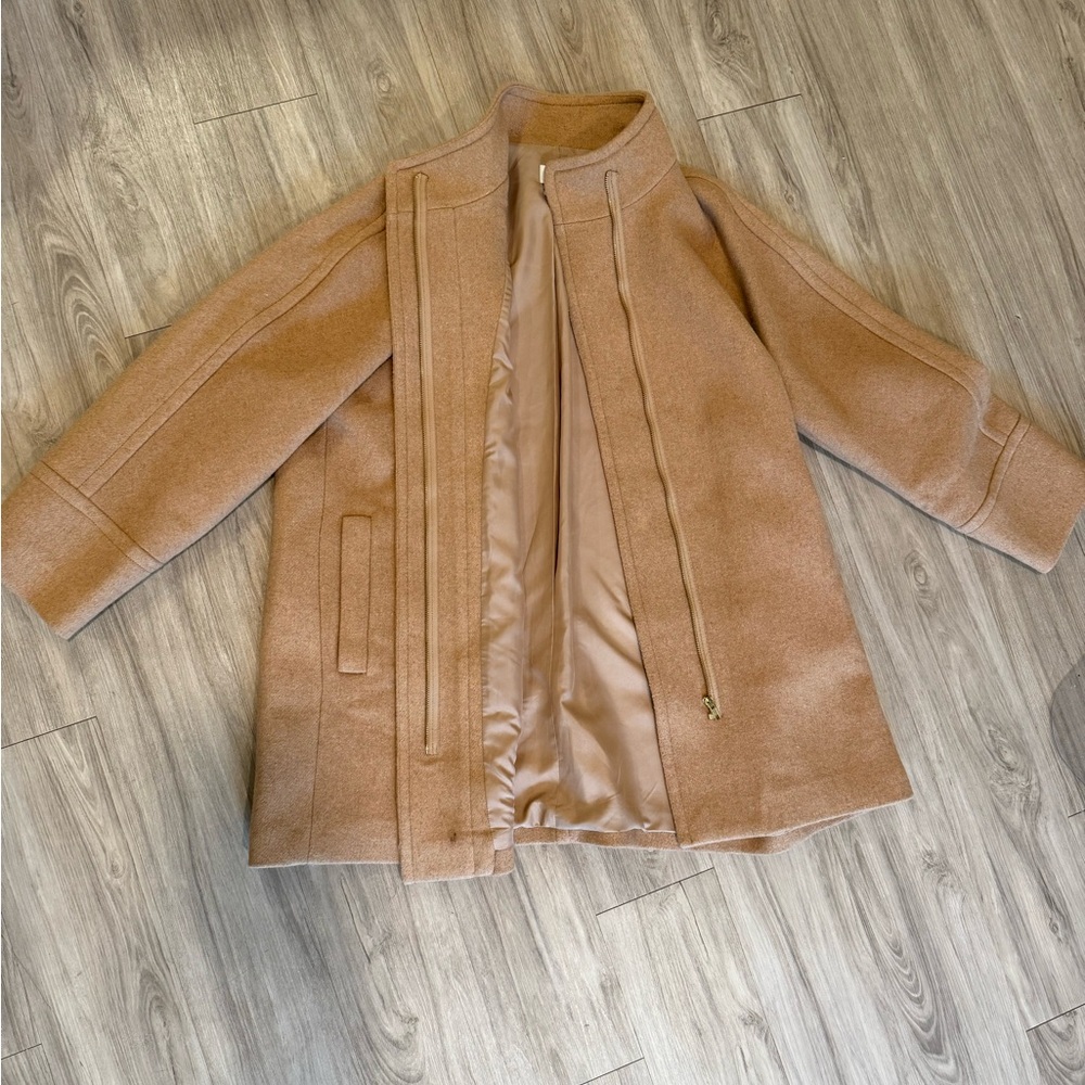 Elegant Tan Wool Coat J. Crew Plus Size